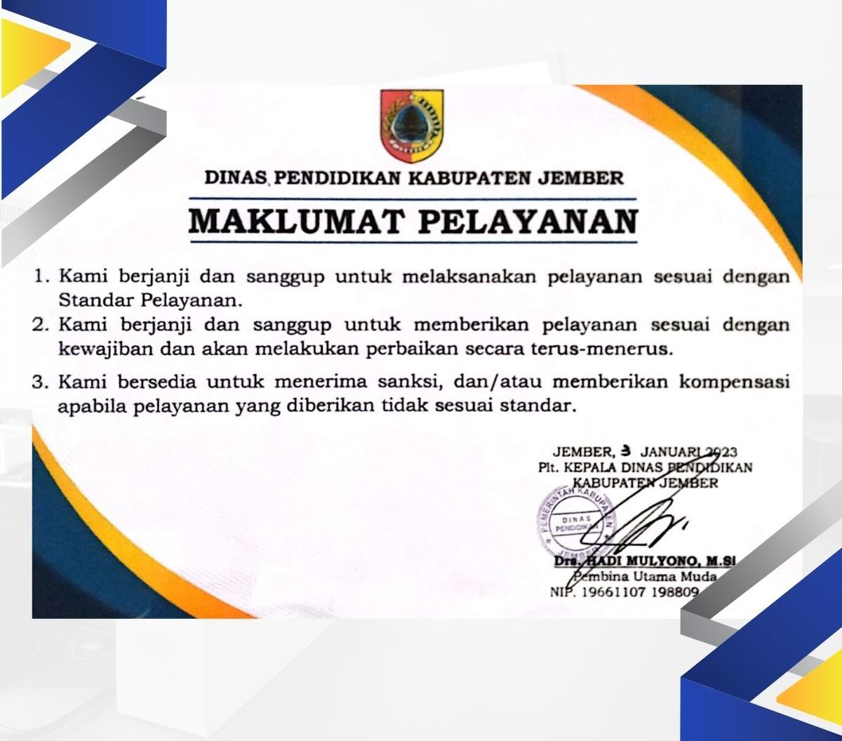 MAKLUMAT DINAS PENDIDIKAN